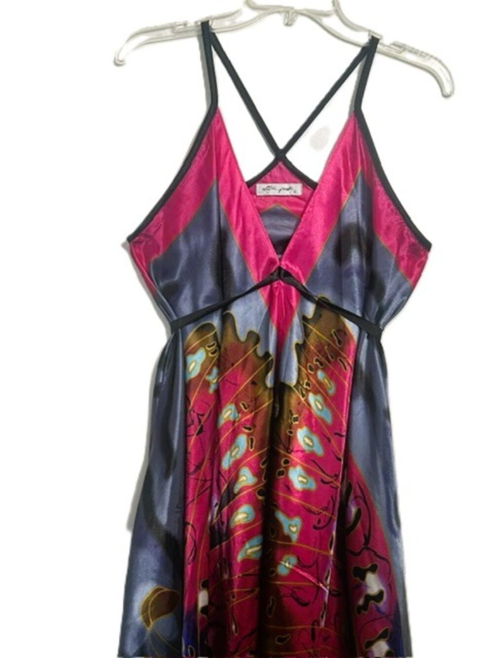 Ultra Pink Pool Dress L Pink Multicolor Butterfly Maxi Cover up